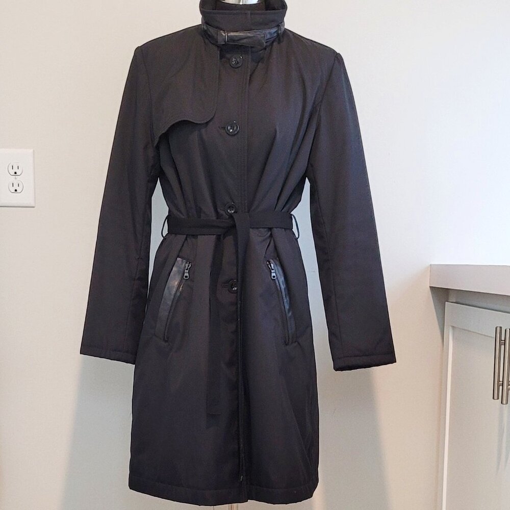 Reaction Kenneth Cole Lined Women's Single Breasted Knee-Length Raincoat XL